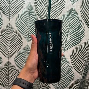 Starbucks FALL Starbucks Metallic Green Glass Tumbler 18oz